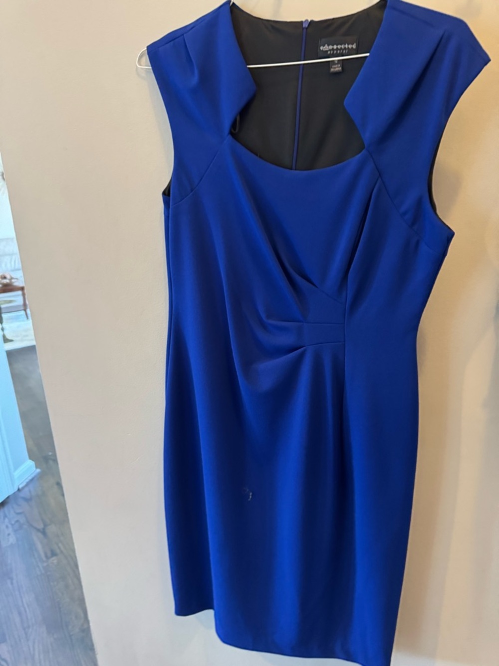 Connected Apparel Royal Blue Cap Sleeve Sheath Dress
